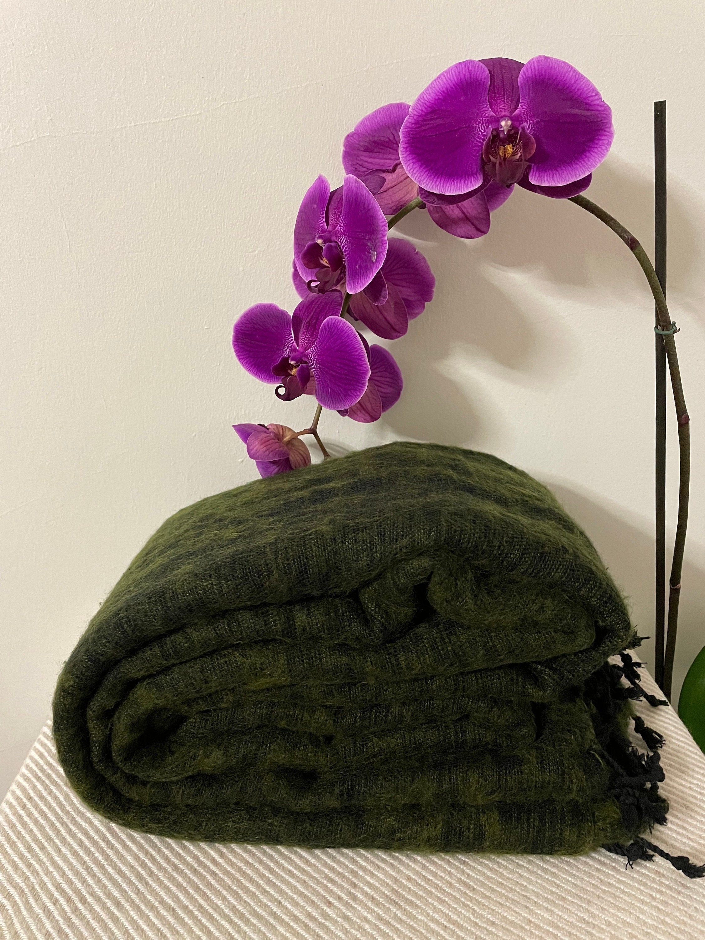 Green Yak Wool Meditation Blanket 'XL' Yogic Shawl 