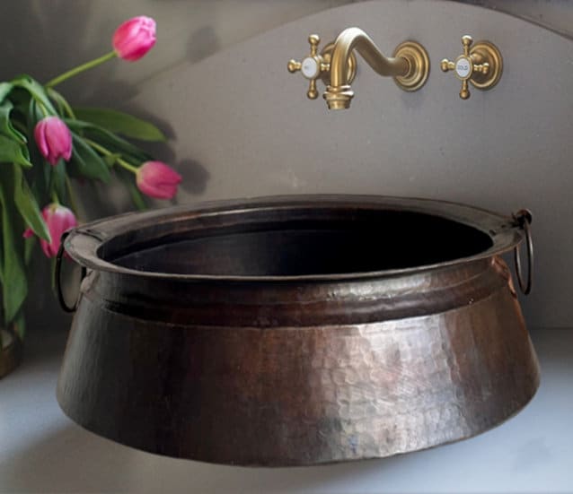 Copper Bathroom Decor Vessel Sink Black Wash Basin With Etsy