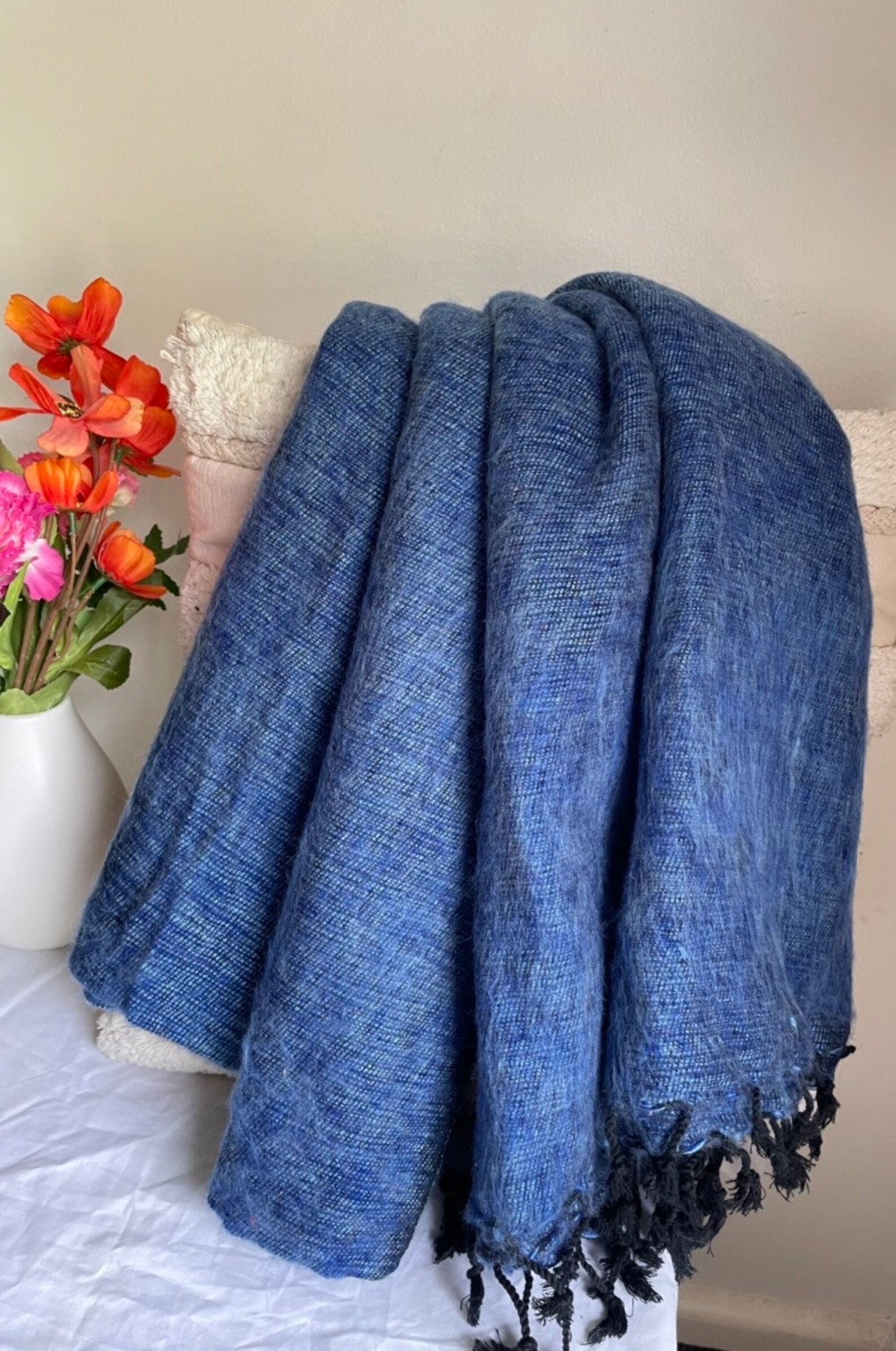 Ocean Blue Yak Wool Meditation Blanket 'XL' Yogic Etsy Australia