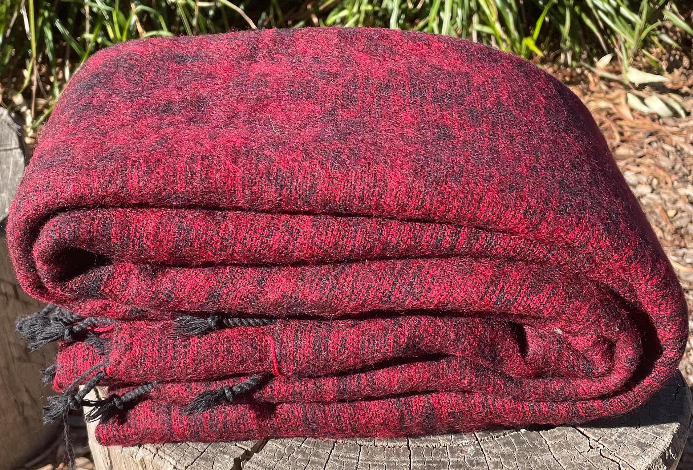 Maroon Yak Wool Meditation Blanket Extra Large Yogic Shawl