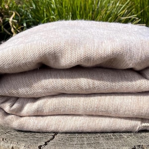 Light Beige Yak Wool Meditation Blanket &#39;XL&#39; | Yogic Shawl | Travel Friendly Wraps | Big Sized Woolen Throw | Light-weighted | Soft | Warm