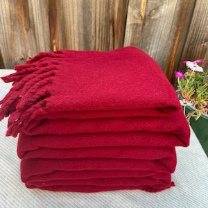 Red Yak Wool Meditation Blanket XL – Soft Lightweight Yogic Shawl – Large Warm Wool Throw for Yoga, Prayer, Travel, and Meditation