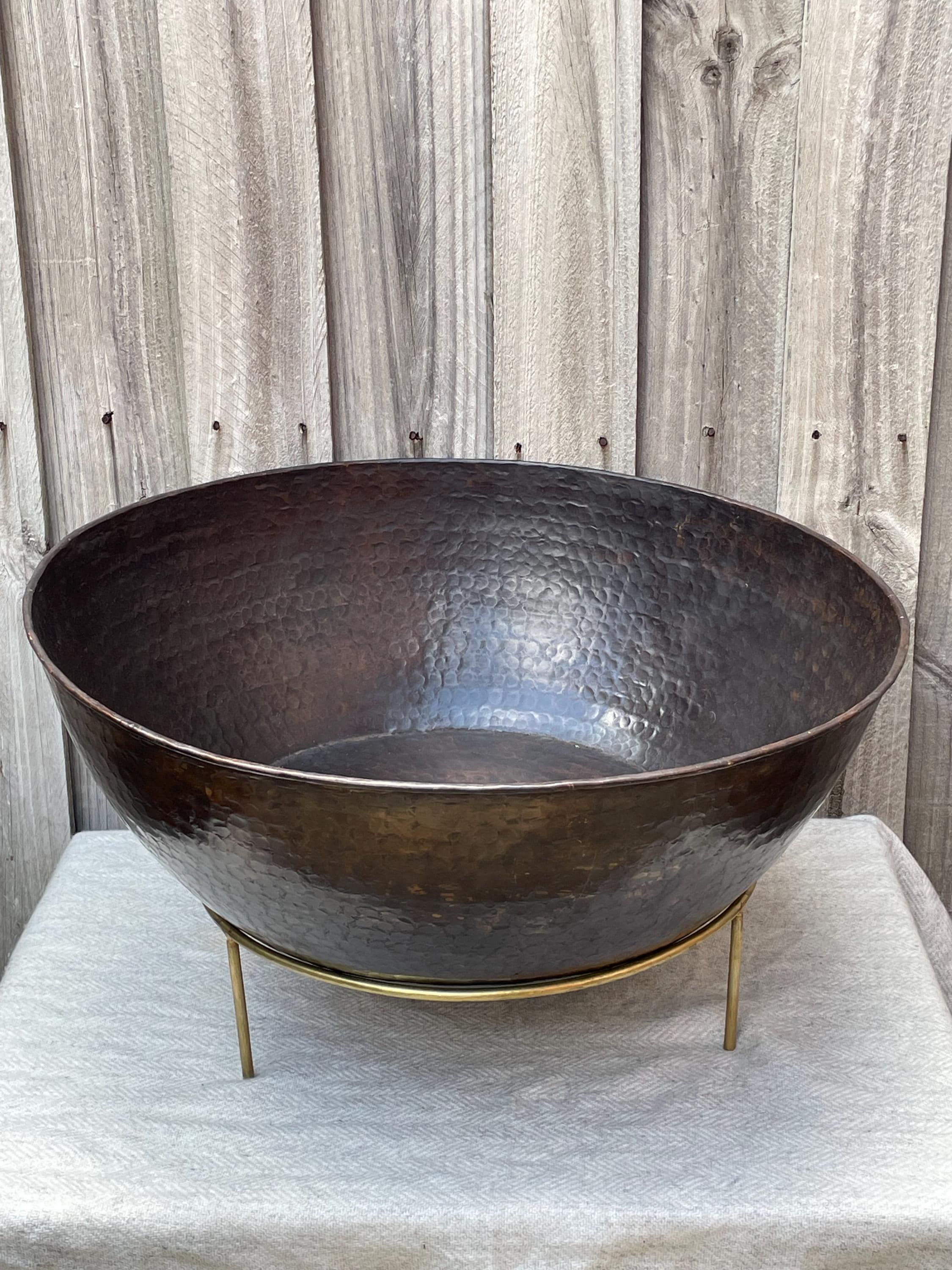 Hand Hammered Copper Spa Pedicure Bowl Black Polished Foot Soaking Tub