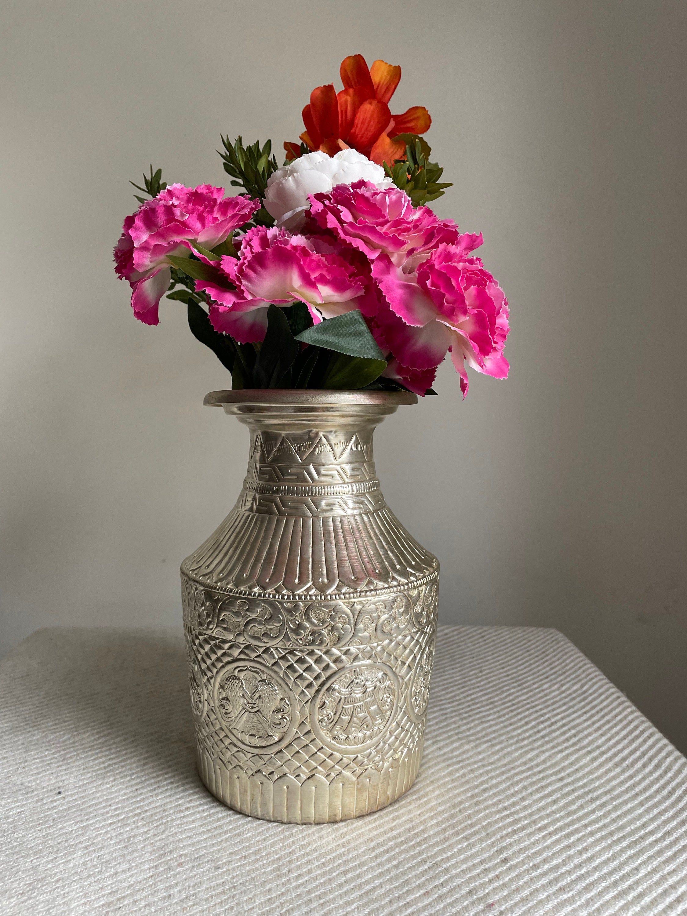 Copper Flower Vase Home Decor | Tama Puja Kalash | Pooja Gagri