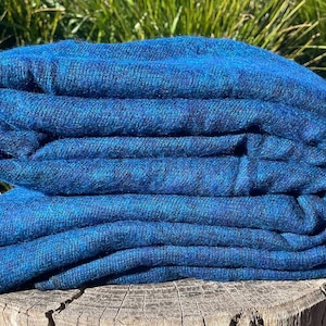 Blue Yak Wool Meditation Blanket &#39;XL&#39; | Yogic Shawl | Travel Friendly Wraps | Big Sized Woolen Throw | Light-weighted | Soft | Warm | Cozy