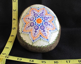 White Dot Mandala on Natural Ohio Field Stone