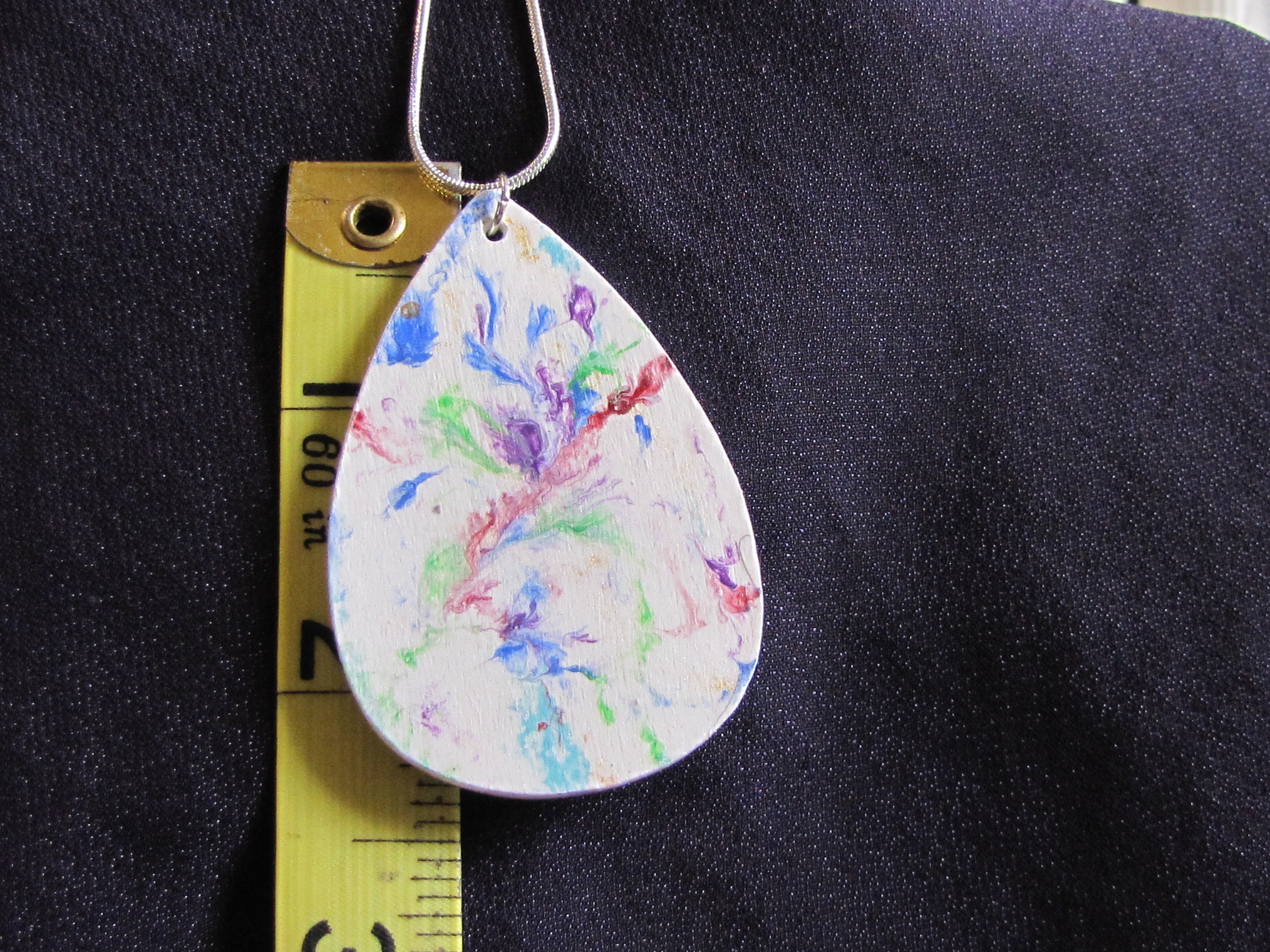 Necklace With Acrylic Abstract Painting Etsy UK