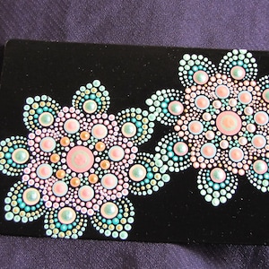 Hand Painted Mandala on 5&quot; x 3&quot; flat magnet