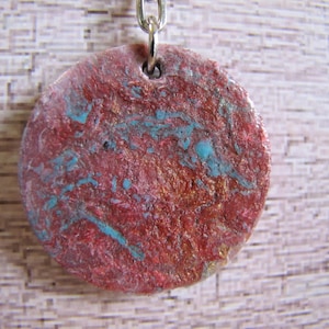 Hand Painted Mandala on 1.5&quot; round wood keychain.