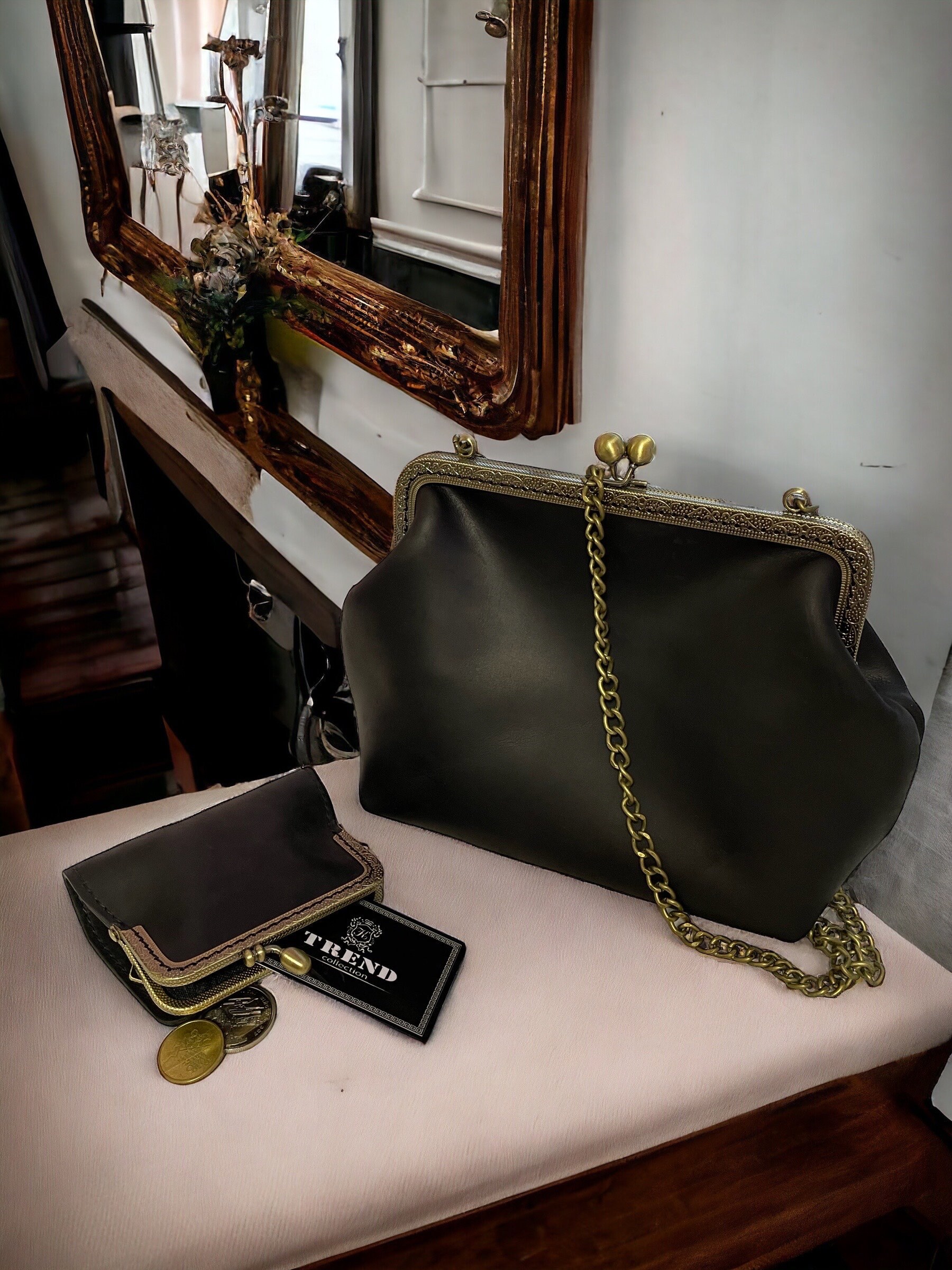 バッグ vintage archive leather hand bag バッグ vintage archive leather hand bag Antique tooled