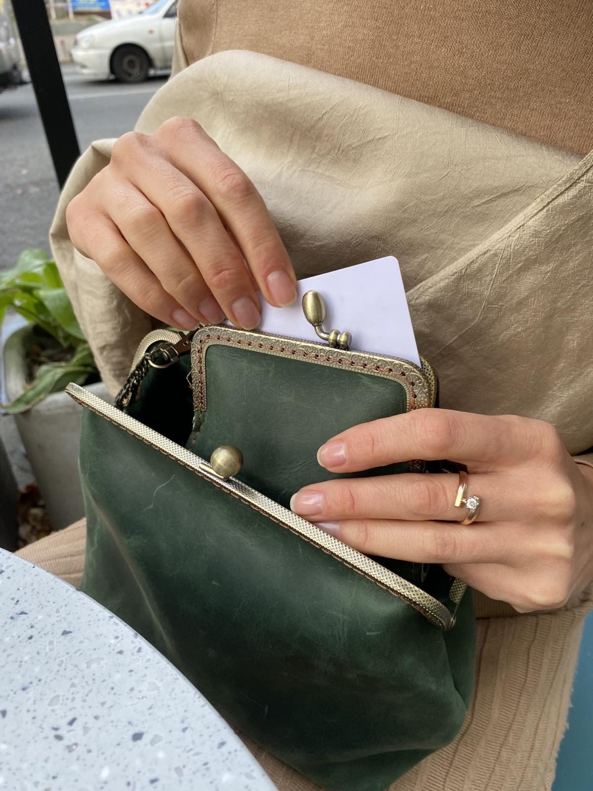 定番の中古商品 HANDMADE  Set Green Leather バッグ