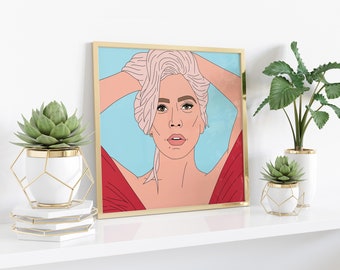 Lady Gaga Valentino Art Print - Digital Download
