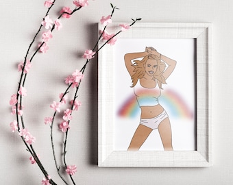 Mariah Carey Rainbow Art Print - Digital Download