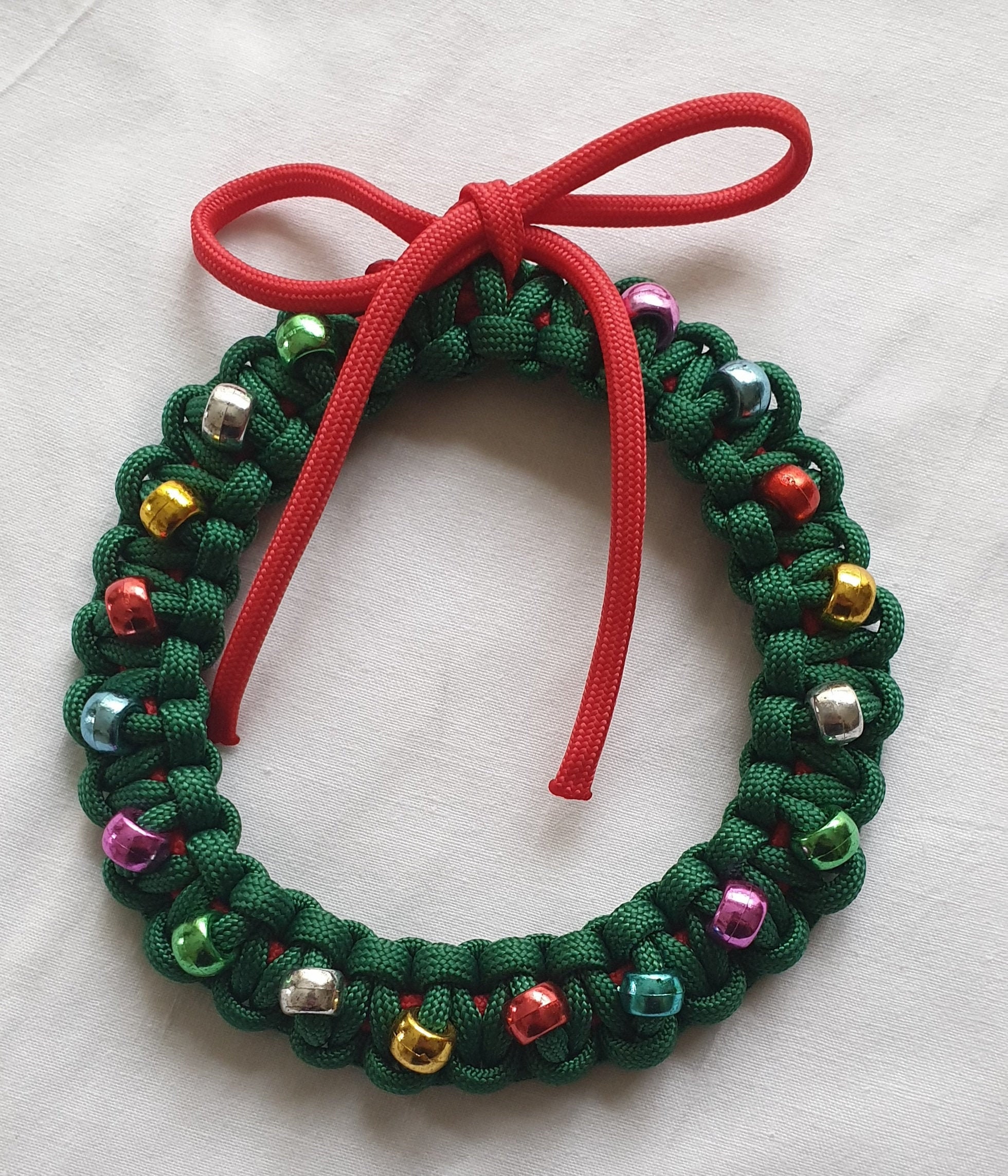 5 Paracord Christmas Wreath Decoration with beads Etsy