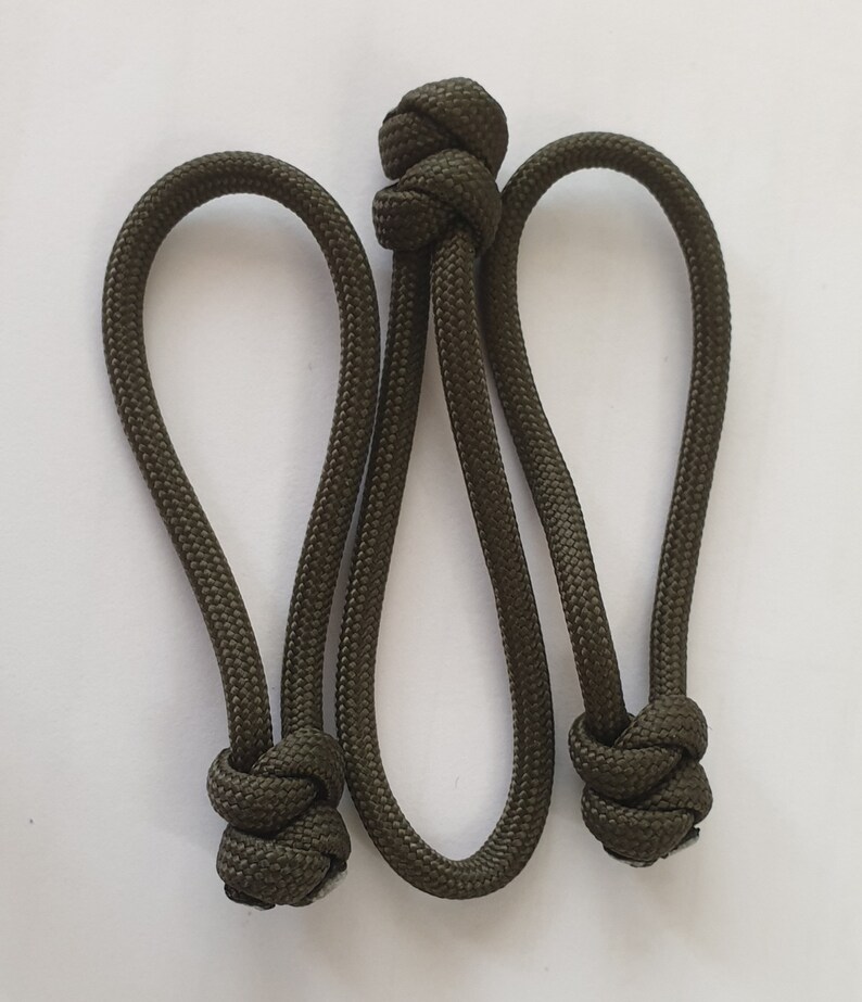 Paracord Snake Knot Zipper Pulls set of 3 Etsy