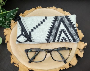 Brillentasche aus Pendleton Wolle mit Reissverschluss | Brillenetui | Brillenetui | Brillentasche | Schutzbeutel | Reißverschlusstäschchen