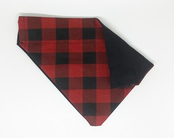 Buffalo Plaid | Over the Collar Dog Bandana | Personalized | Reversible