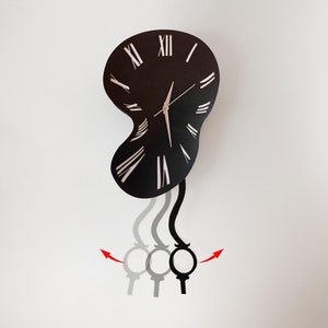 Salvador Dali Melting Clock - Surreal Wall Clock for Home Decor, Unique Pendulum Design, Decorative Clock for Living Room Bedroom Office.