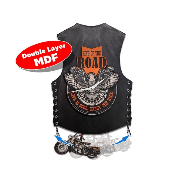 Horloge murale pivotante pour moto, MDF double couche, cadeaux Harley Davidson pour hommes et femmes, meilleurs cadeaux pour les propriétaires de motards.