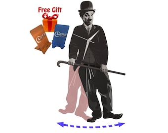 Charlie Chaplin Pendulum Wall Clock, Chaplin Swinging Legs,  Whimsical Funny Pendulum Clock, Charlie Chaplin  Gifts, Cafe Bar Decor