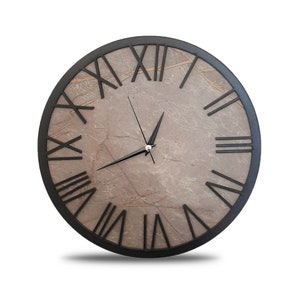 Marble Pattern Wall Clock, Roman Numeral Style, 12 inc (30 cm), Clocks for Living Room Décor, Wooden Wall Clock  Decorative Round Wanduhr