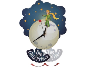 The Little Prince Pendulum Wall Clock, Kids Children Wall Clocks for Bedroom, Swinging Clock, Disney Silent Clock For Girls and Boys