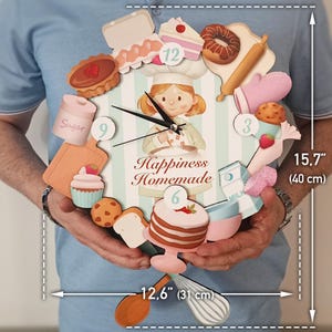 Coffee Cup Swinging Wall Clock, Kitchen Pendulum Wall Clock, Cafe Kitchen Wall Decor, 3D Wooden Wall Clock, Decorative Wall Clock. image 20