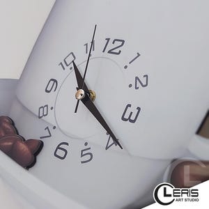 Coffee Cup Swinging Wall Clock, Kitchen Pendulum Wall Clock, Cafe Kitchen Wall Decor, 3D Wooden Wall Clock, Decorative Wall Clock. image 14