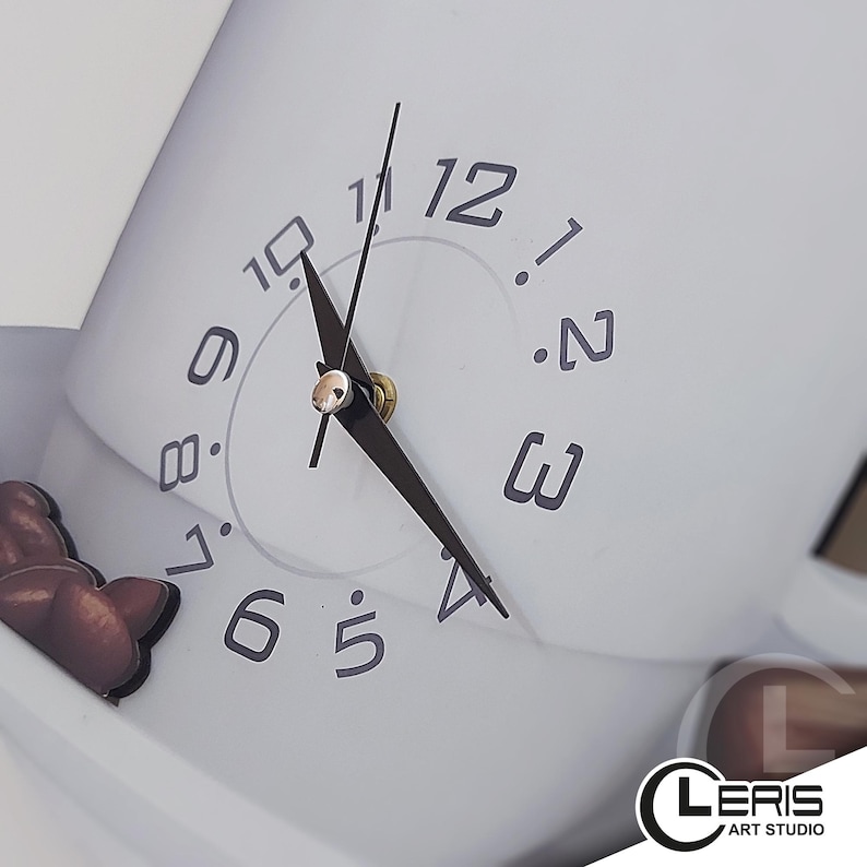 Coffee Cup Swinging Wall Clock, Kitchen Pendulum Wall Clock, Cafe Kitchen Wall Decor, 3D Wooden Wall Clock, Decorative Wall Clock. image 14