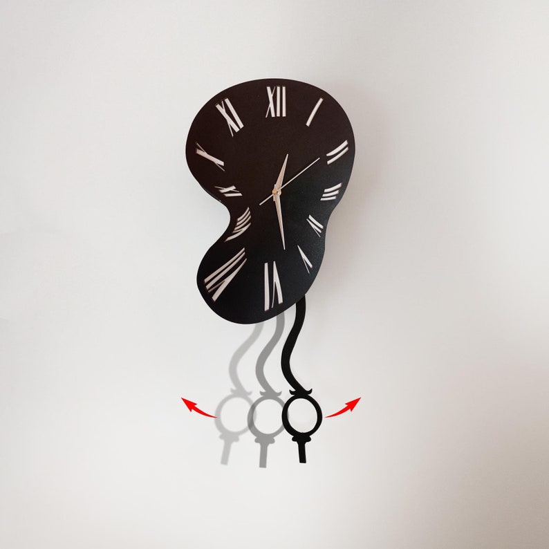 Salvador Dali Melting Clock - Surreal Wall Clock for Home Decor, Unique Pendulum Design, Decorative Clock for Living Room Bedroom Office. Melting Time