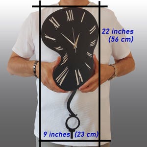 Salvador Dali Melting Clock - Surreal Wall Clock for Home Decor, Unique Pendulum Design, Decorative Clock for Living Room Bedroom Office. image 7