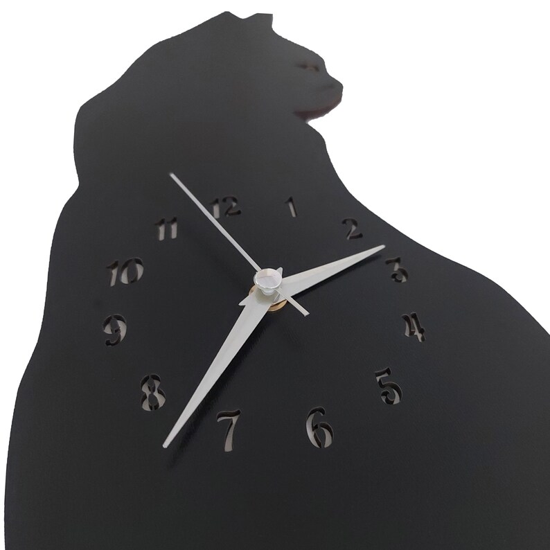 Black Cat Pendulum Wall Clock Cat Clock Cat Clock With Etsy