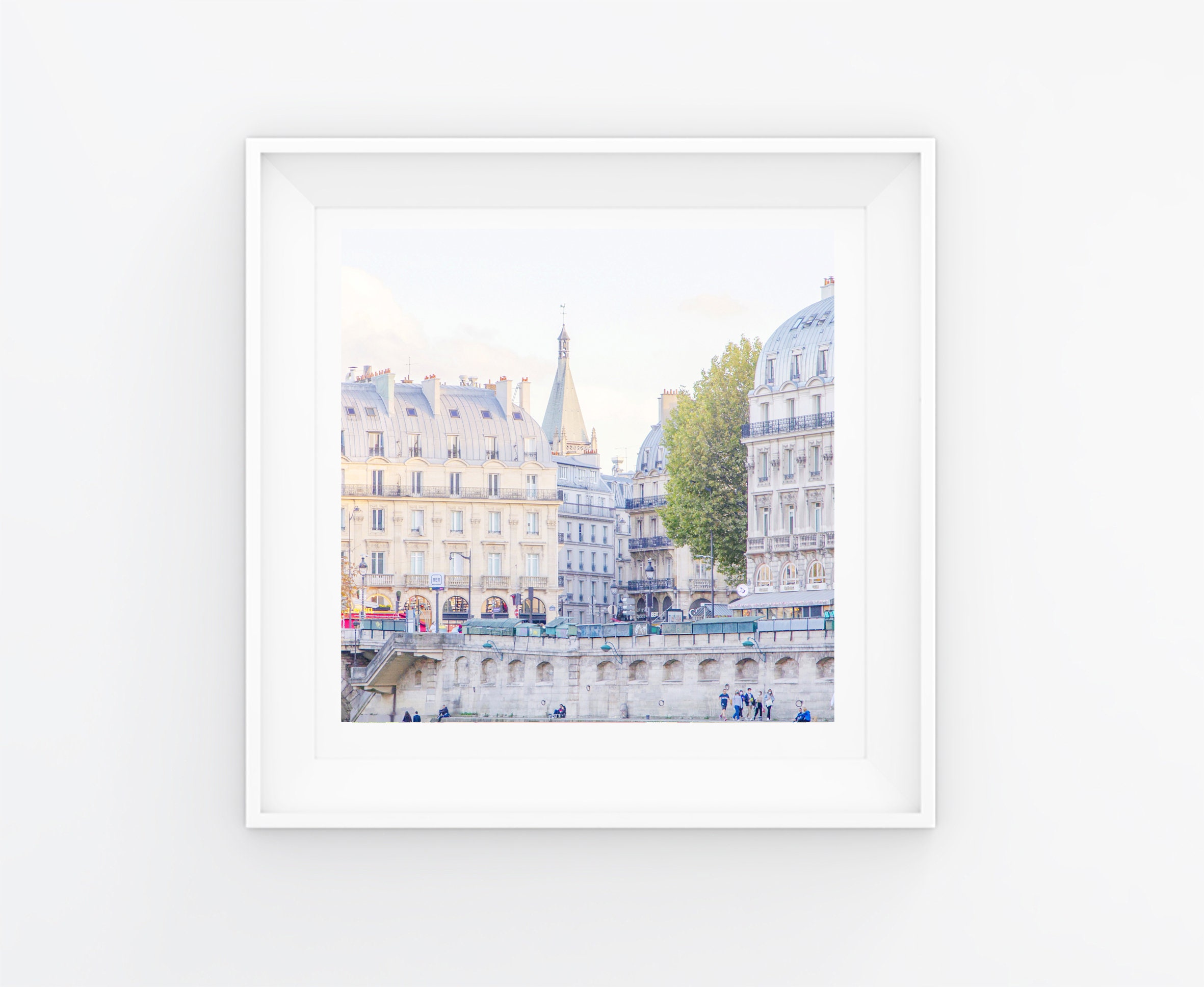 Place Saint Michel, Photo de Paris 10x10cm, Décoration Intérieure, Impression Fine Art, Wall Gallery