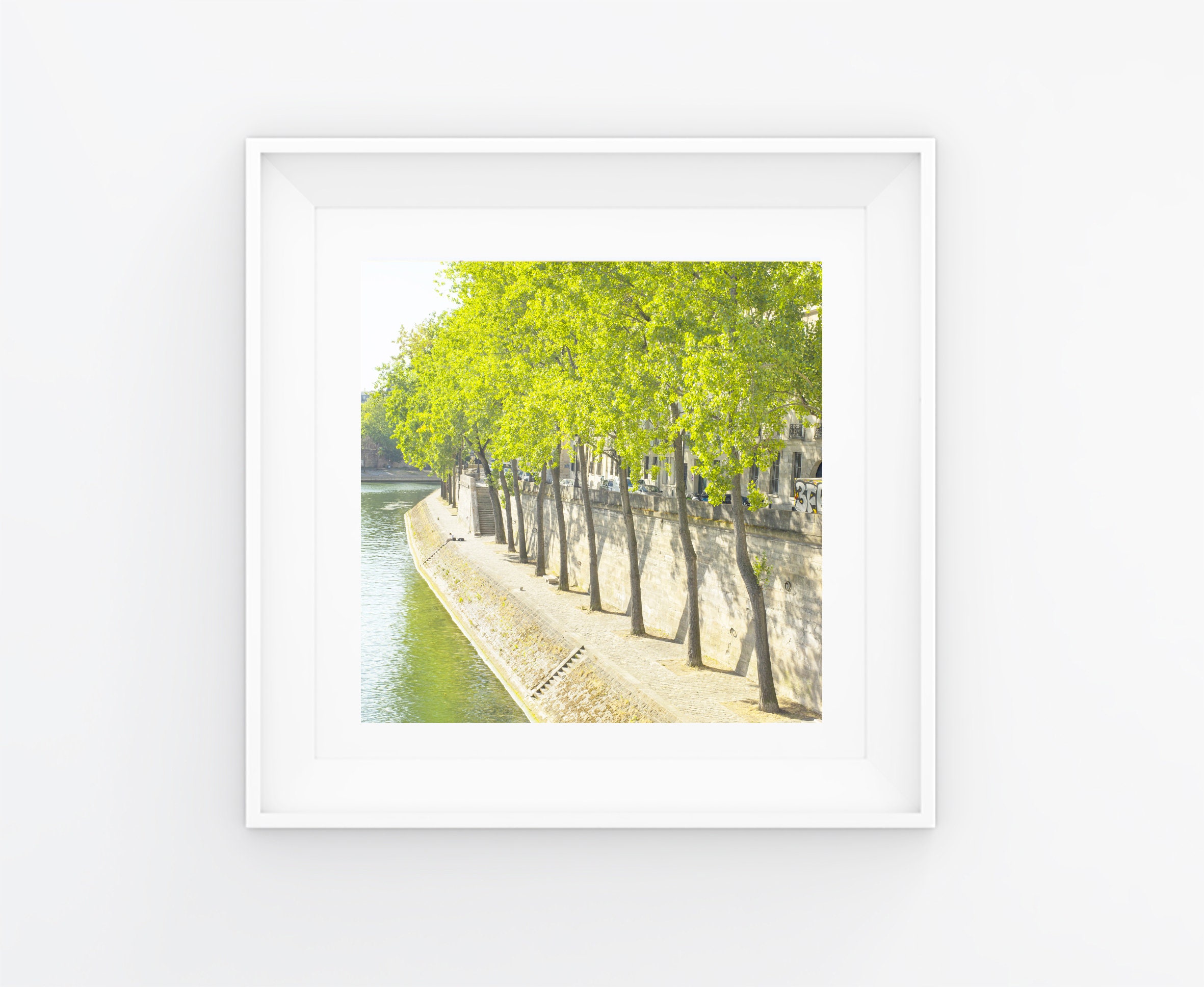 Quai de Seine Sous Le Soleil d'été, Photo Paris 10x10cm, Décoration Intérieure, Impression Fine Art,