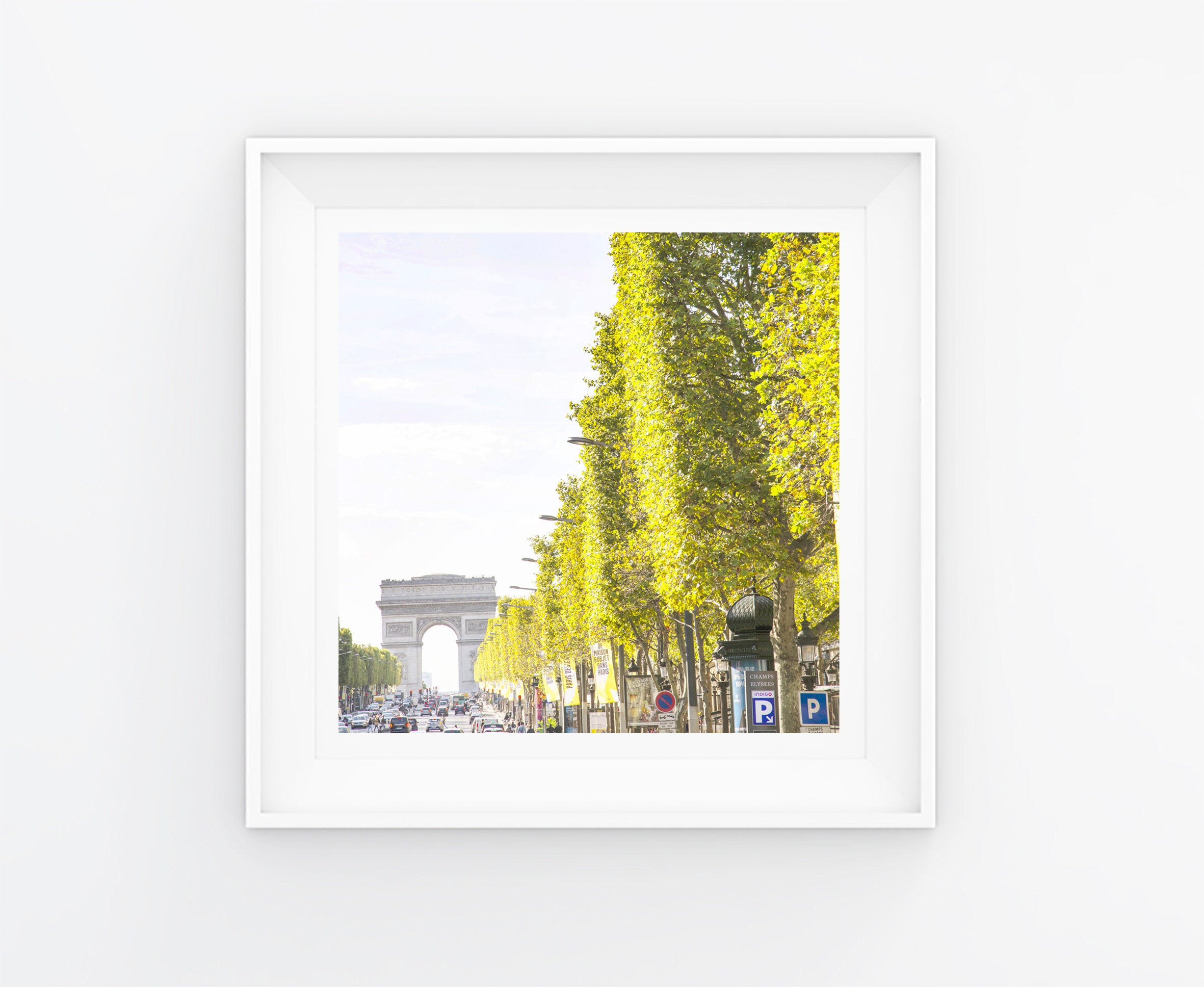 L'arc de Triomphe Au Bout Des Champs, Photo Paris 10x10cm Décoration Intérieure, Impression Fine Art