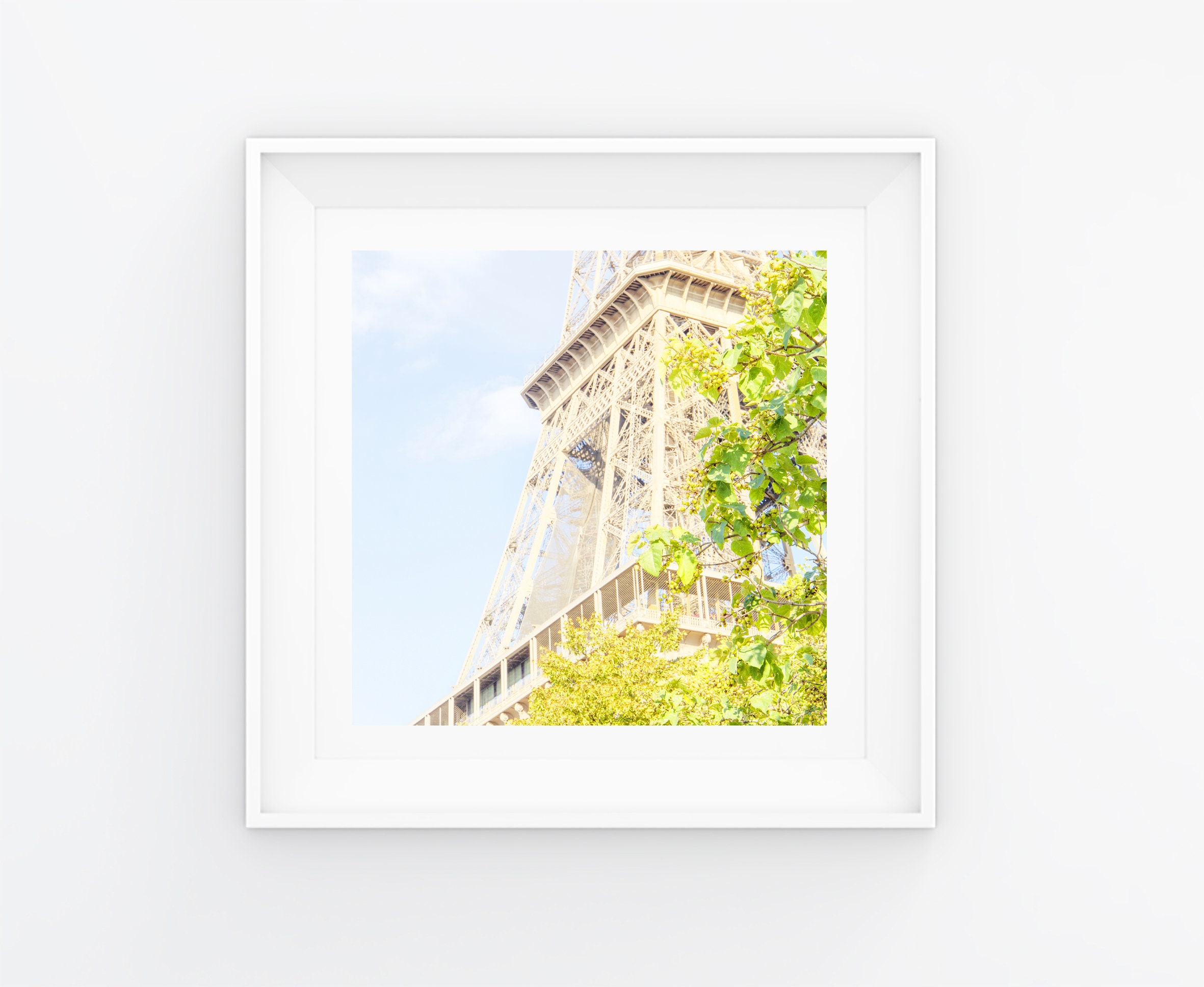 Tour Eiffel en Été, Photo de Paris 10x10cm, Décoration Intérieure, Impression Fine Art, Wall Gallery