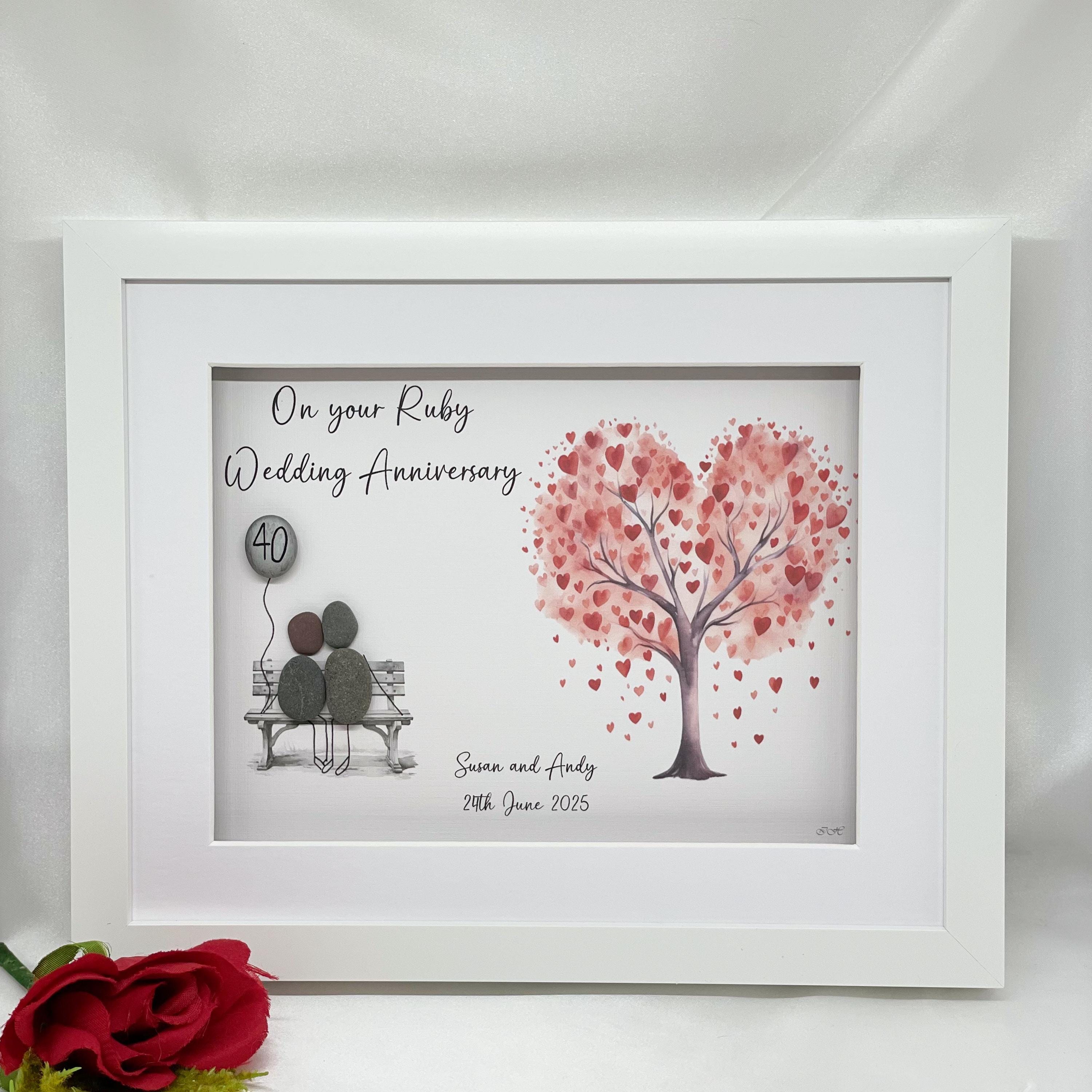Ruby Wedding Anniversary Picture, Personalised - Etsy