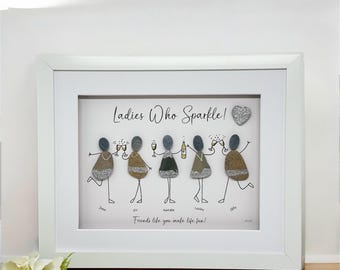 Friends Pebble Picture, Ladies Who Sparkle Gift