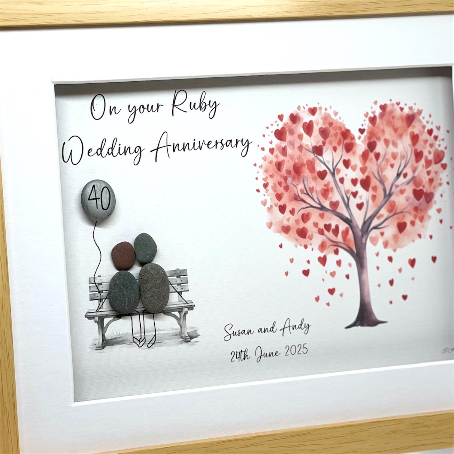 Ruby Wedding Anniversary Picture, Personalised - Etsy