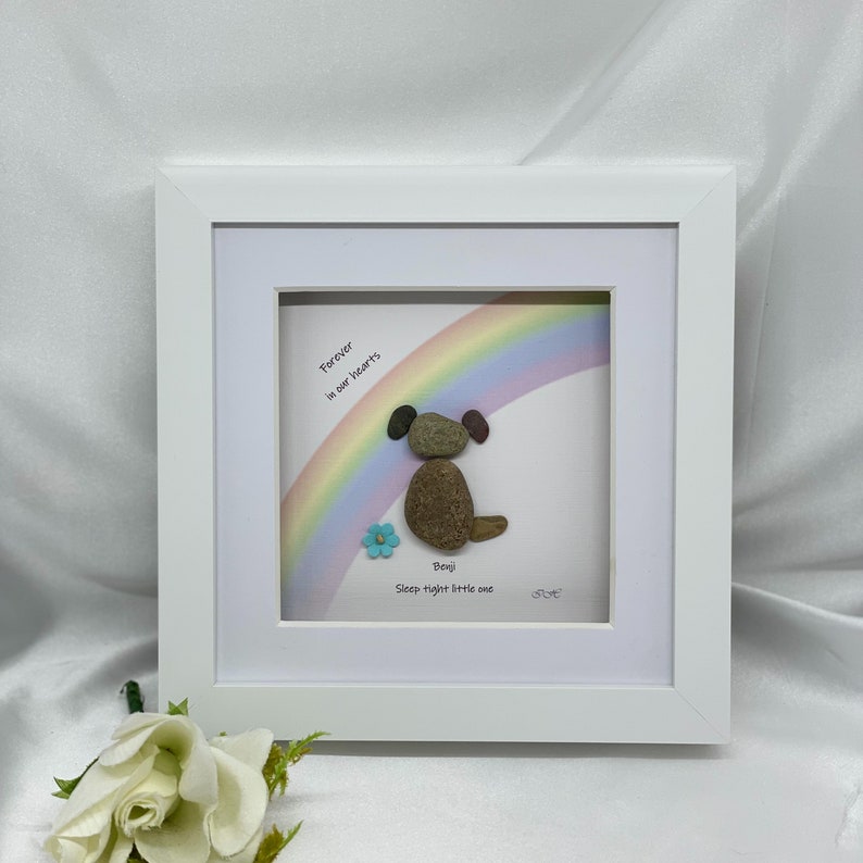 Dog Memorial Picture, Rainbow Bridge 6 x 6 inches