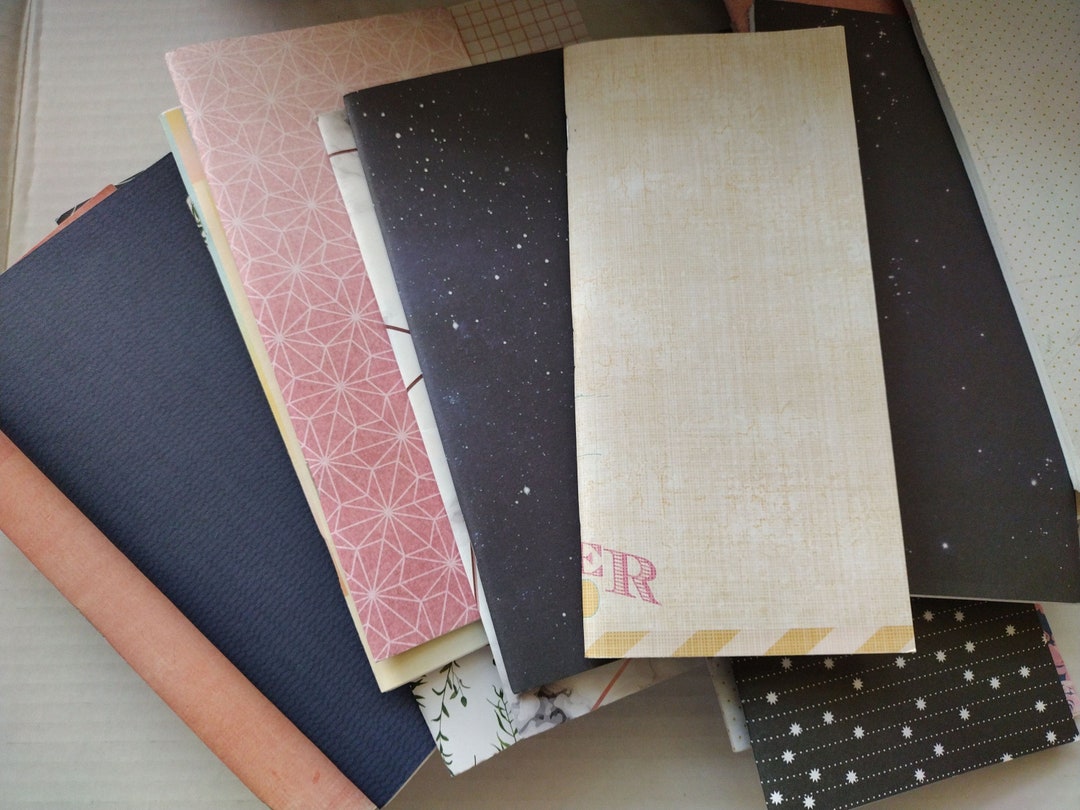 Notebook Ribbon Inserts Handmade Miscut Notebook Inserts: Traveler's Journal Set of 5 - Etsy