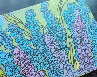 Abstract Floral Painting / Acrylic On Canvas Panel