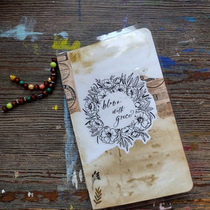 Distressed Floral Handmade Junk Journal