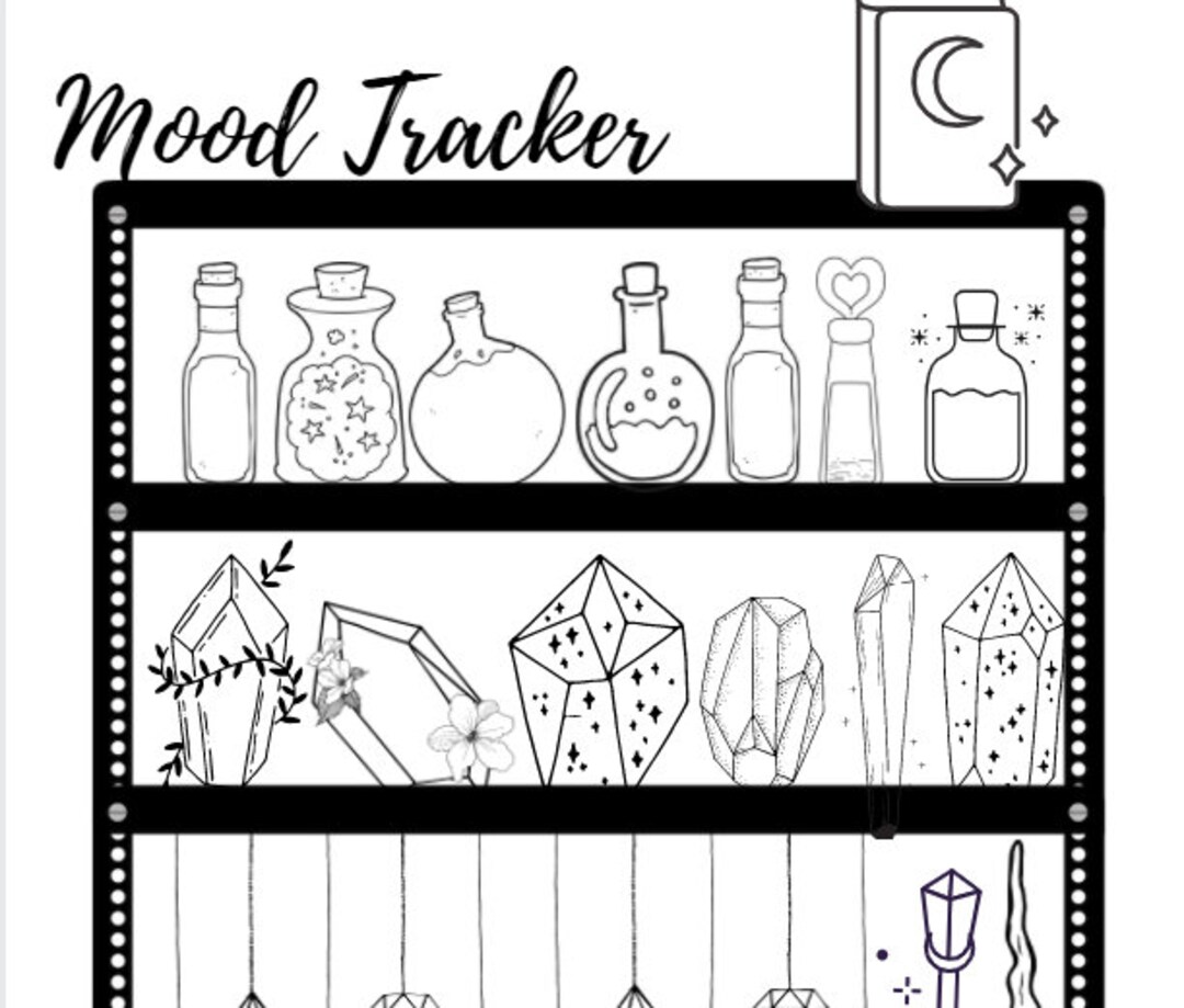 Printable Potion Mood Tracker for Planners With Crystals digital