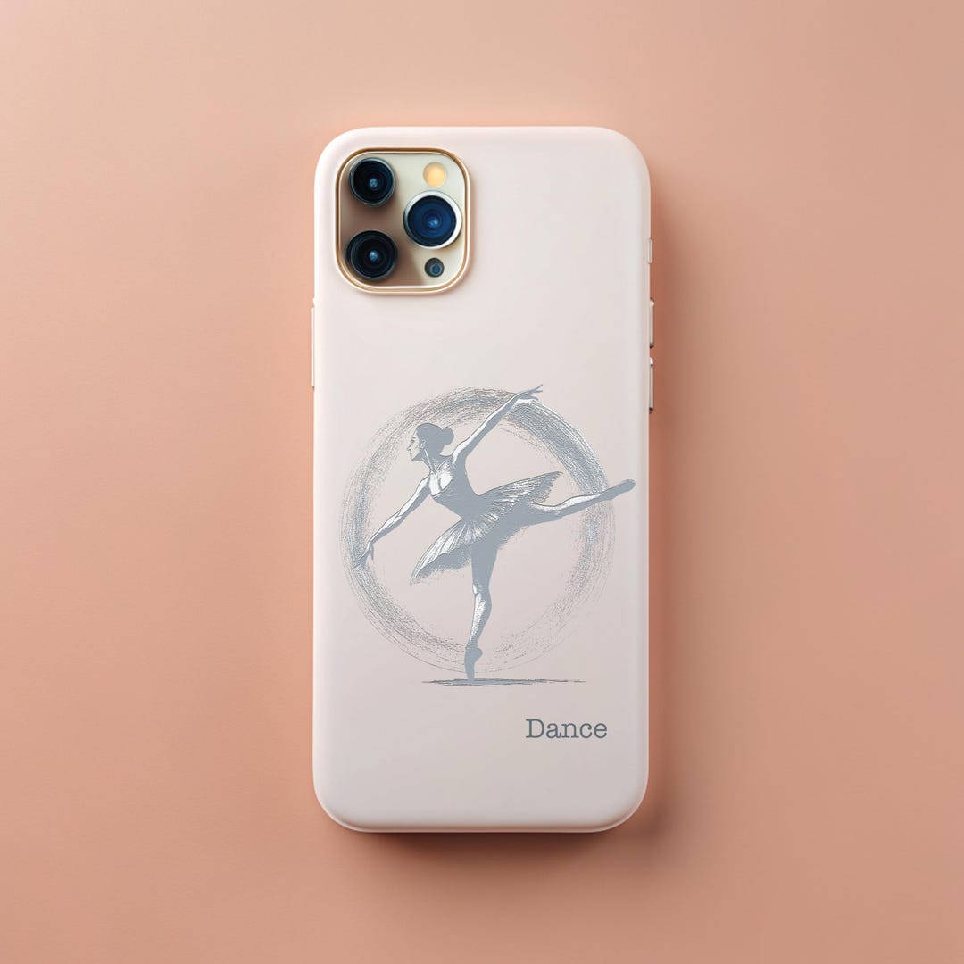 シックなバレリーナ iPhone ケース（モダングレー） - iPhone 15 & 16