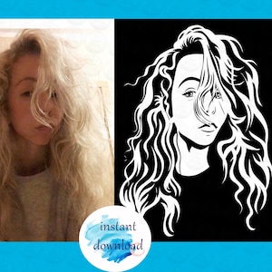 Custom Hand-Drawn Portrait From Photo: Personalized Vector Silhouette (Digital)