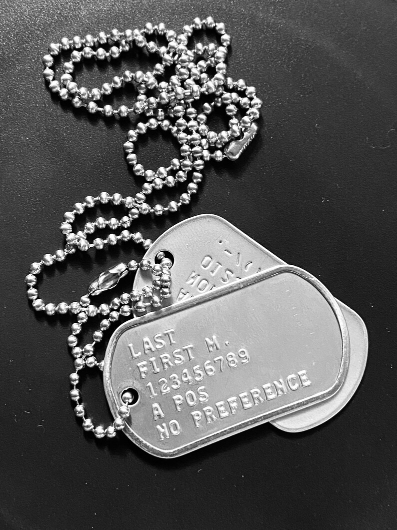 Army Identification Tags Army Dog Tags Etsy