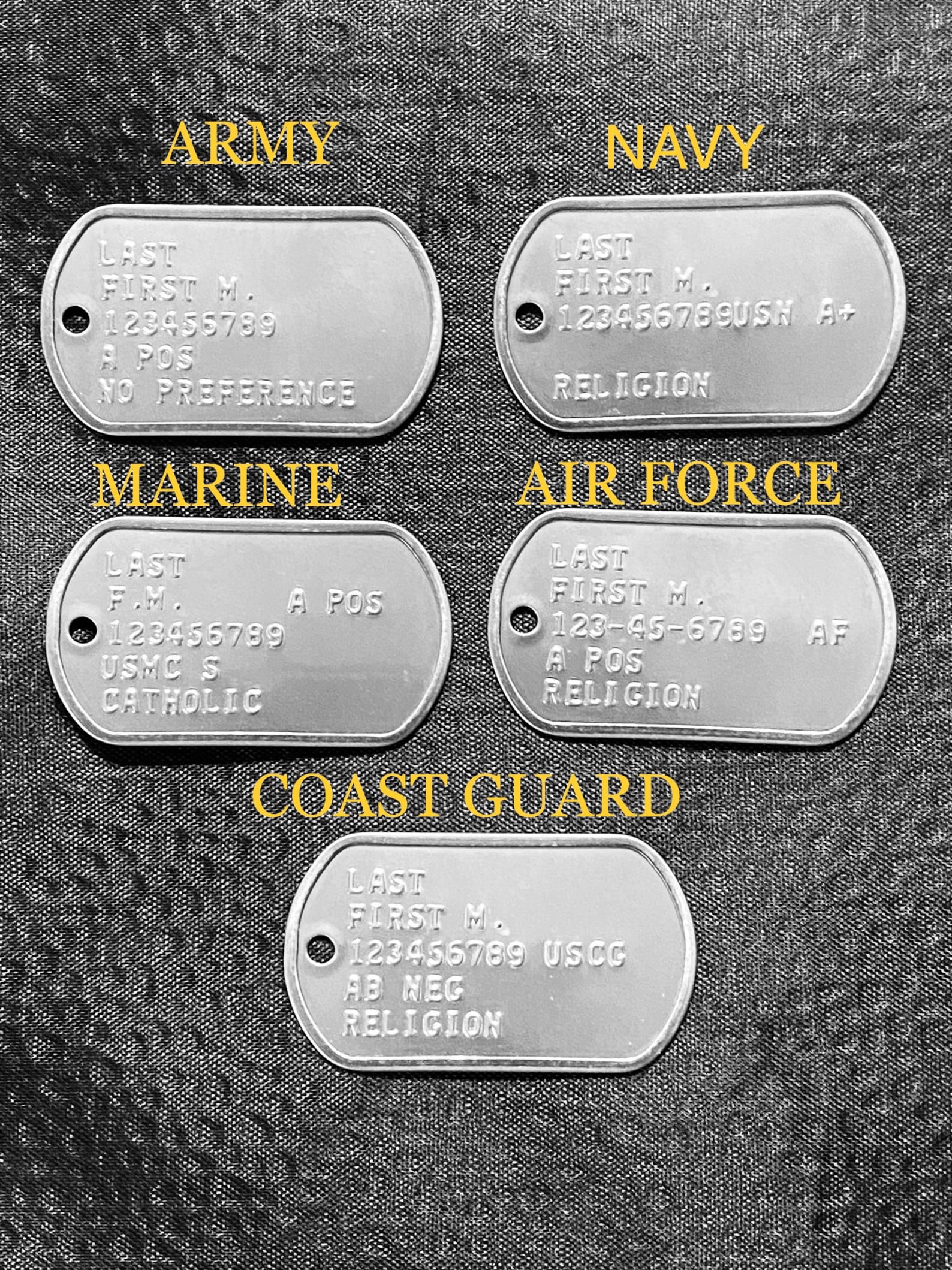 Army Identification Tags Army Dog Tags - Etsy