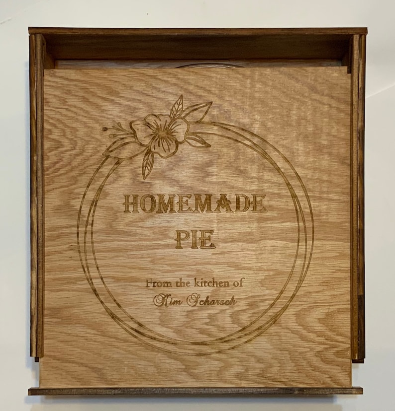 Personalized wood pie box baking box transport pie box Etsy