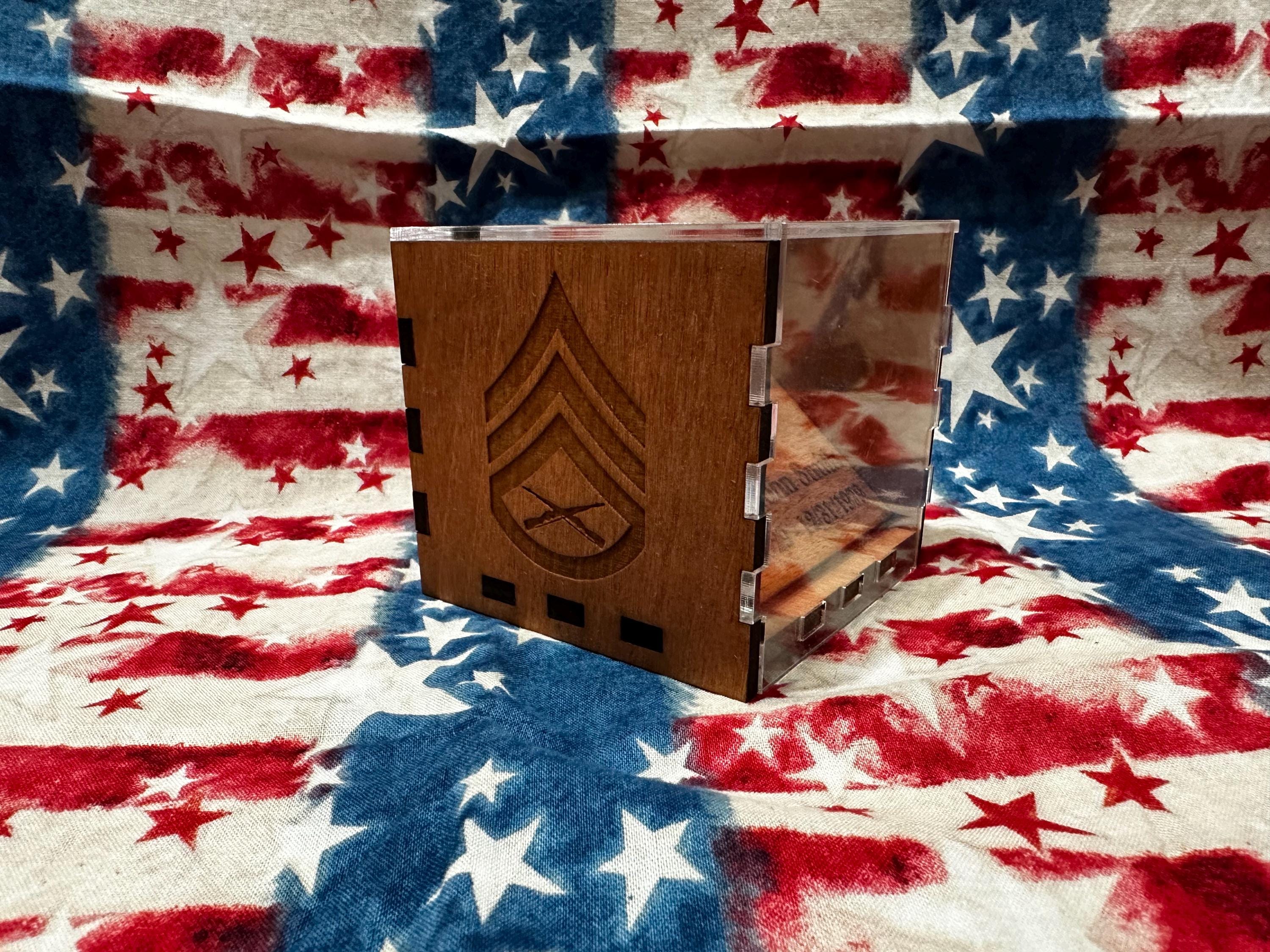 Personalized Service Member Dog Tag Display Box - Etsy